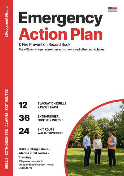 'Cover von Emergency Action Plan & Fire Prevention Record Book'-Cover