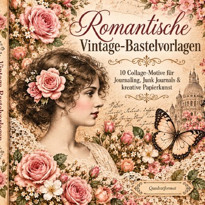 'Cover von Romantische Vintage-Bastelvorlagen'-Cover