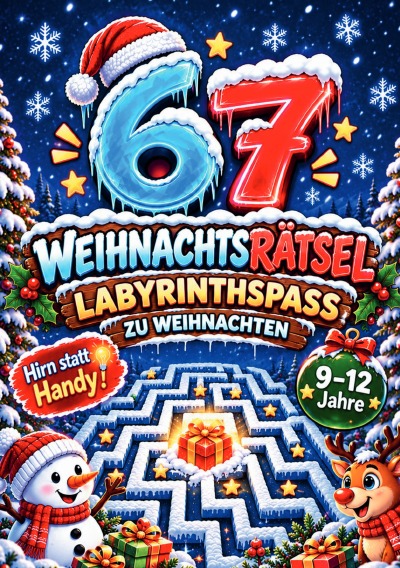 'Cover von 67 Weihnachtsrätsel Labyrinthspaß zu Weihnachten'-Cover