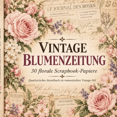 'Cover von Vintage Scrapbook Papierbuch – 30 florale Muster'-Cover
