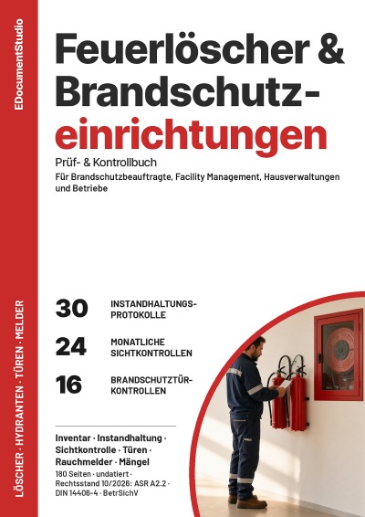 'Cover von Feuerlöscher & Brandschutzeinrichtungen – Prüf- und Kontrollbuch'-Cover