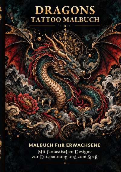 'Cover von Dragons Tatoo Malbuch – Fantasy-Drachen für Erwachsene'-Cover