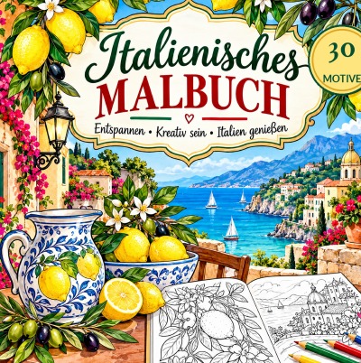 'Cover von Italienisches Malbuch – La Dolce Vita mit Zitronen & Oliven'-Cover