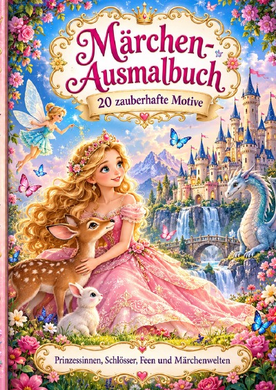 'Cover von Märchen-Ausmalbuch – 20 zauberhafte Motive zum Ausmalen'-Cover