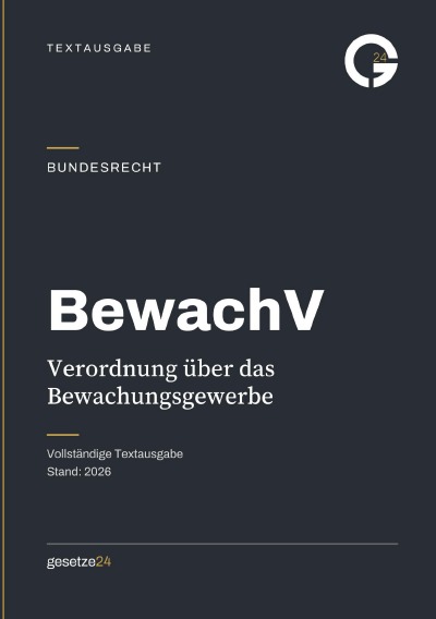 'Cover von BewachV – Bewachungsverordnung'-Cover