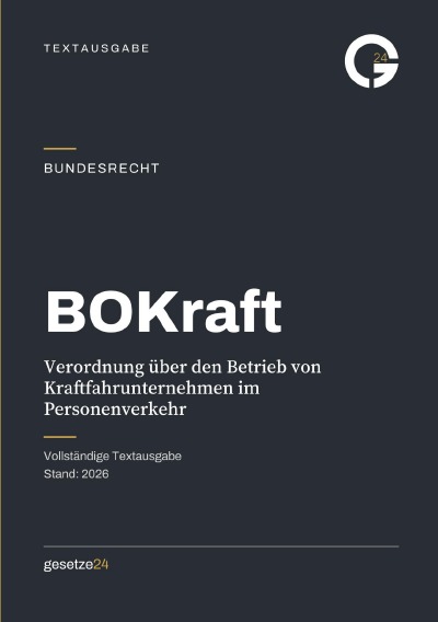 'Cover von BOKraft – Verordnung über den Betrieb von Kraftfahrunternehmen im Personenverkehr'-Cover