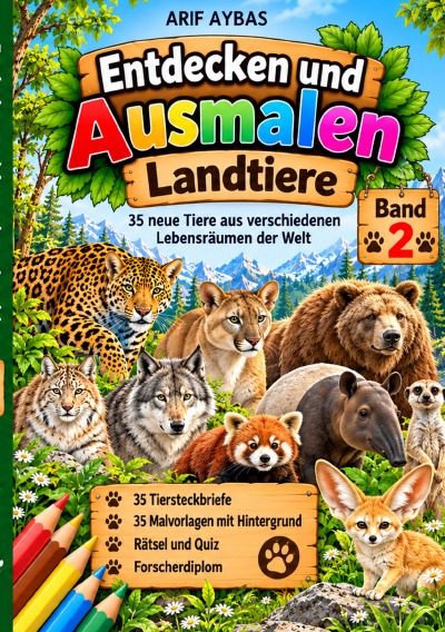 'Cover von Entdecken und Ausmalen – Landtiere, Band 2'-Cover