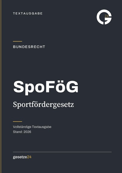 'Cover von SpoFöG – Sportfördergesetz'-Cover