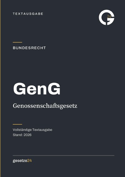 'Cover von GenG – Genossenschaftsgesetz'-Cover