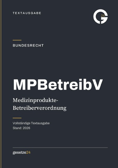 'Cover von MPBetreibV – Medizinprodukte-Betreiberverordnung'-Cover