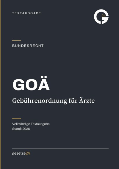 'Cover von GOÄ – Gebührenordnung für Ärzte'-Cover