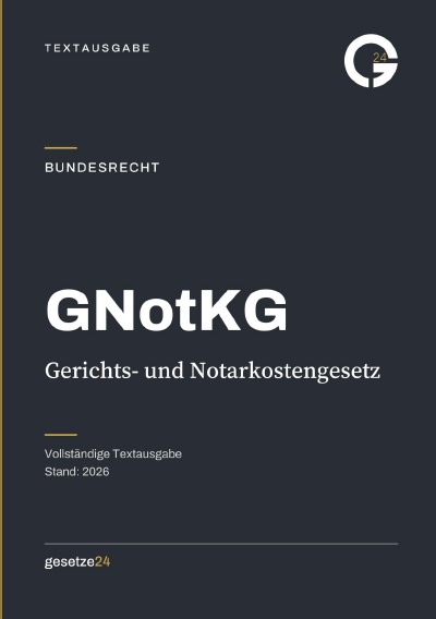 'Cover von GNotKG – Gerichts- und Notarkostengesetz'-Cover