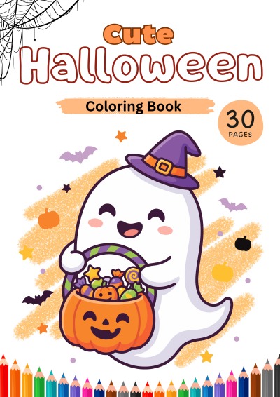 'Cover von Cute Halloween – Coloring Book (Spiral-bound edition)'-Cover