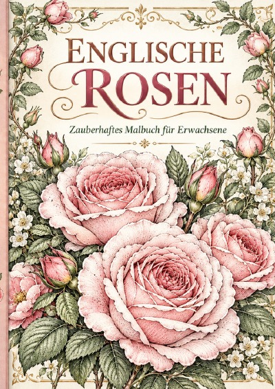 'Cover von Englische Rosen – Zauberhaftes Malbuch für Erwachsene'-Cover
