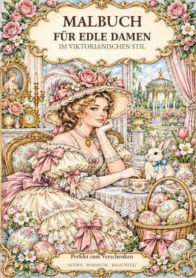 'Cover von Malbuch für edle Damen im viktorianischen Stil'-Cover