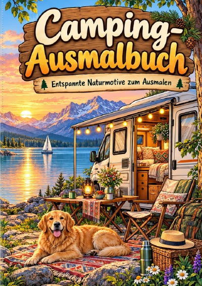 'Cover von Camping-Ausmalbuch'-Cover