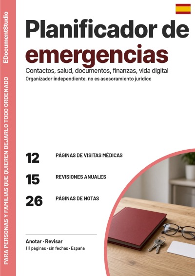 'Cover von Planificador de emergencias: mis datos esenciales en un solo lugar'-Cover