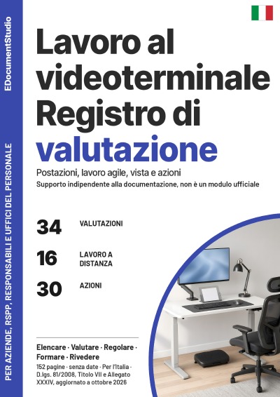 'Cover von Videoterminali: registro di valutazione delle postazioni (D.lgs. 81/2008, Titolo VII)'-Cover