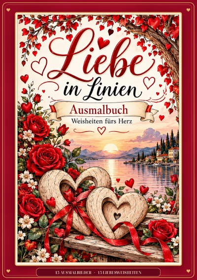 'Cover von Liebe in Linien – Ausmalbuch Liebe & Weisheiten'-Cover