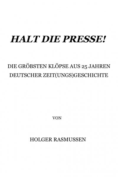 'Halt die Presse!'-Cover