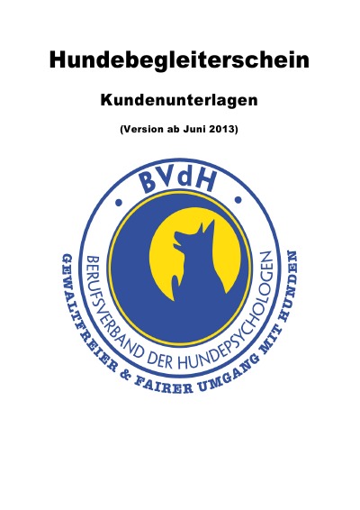 'Hundebegleiterschein BVdH'-Cover