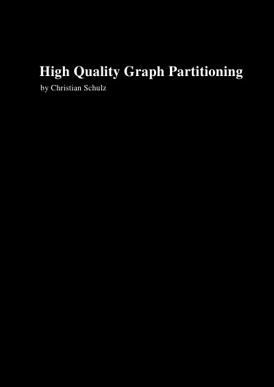 'Cover von High Quality Graph Partitioning'-Cover