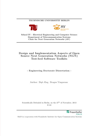 'Design and Implementation Aspects of Open Source NGN Test-bed Software Toolkits'-Cover