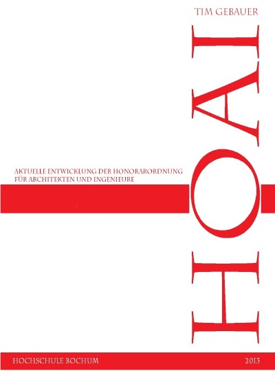 'Cover von Aktuelle Entwicklung der HOAI 2013'-Cover