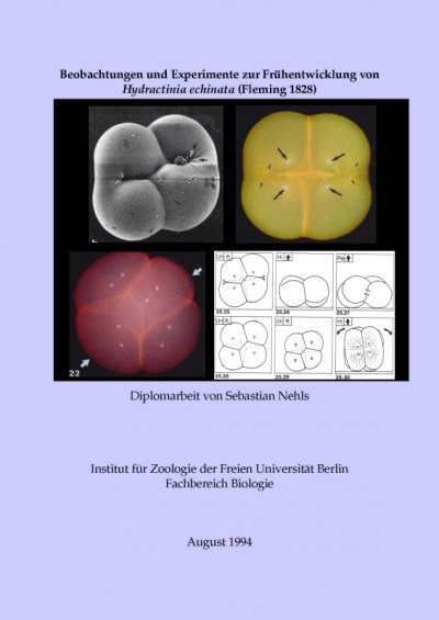 'Beobachtungen und Experimente zur Frühentwicklung von Hydractinia echinata (Fleming 1828)'-Cover