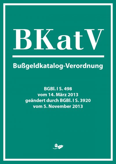 'Bußgeldkatalog-Verordnung (2013)'-Cover