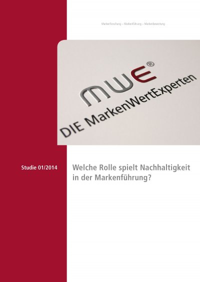 'Cover von Studie 2014 – Welche Rolle spielt Nachhaltigkeit in der Markenführung?'-Cover