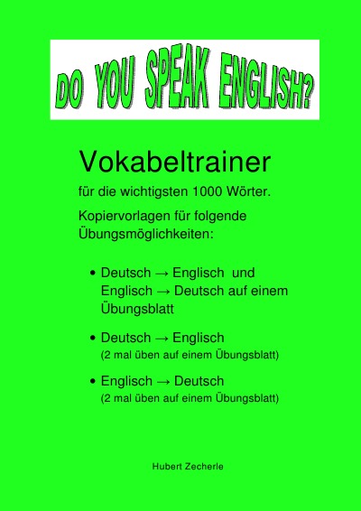 'Cover von DO YOU SPEAK ENGLISH? Vokabeltrainer-Kopiervorlagen'-Cover