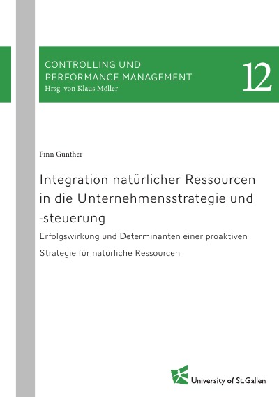 'Cover von Integration natürlicher Ressourcen in die Unternehmensstrategie und –steuerung'-Cover