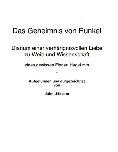 'Das Geheimnis von Runkel'-Cover