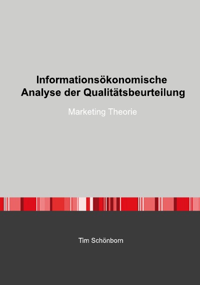 'Cover von Informationsökonomische Analyse der Qualitätsbeurteilung'-Cover