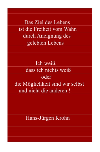 'Cover von Ich weiß, dass ich nichts weiß oder die Möglichkeit sind wir selbst und nicht die anderen !'-Cover