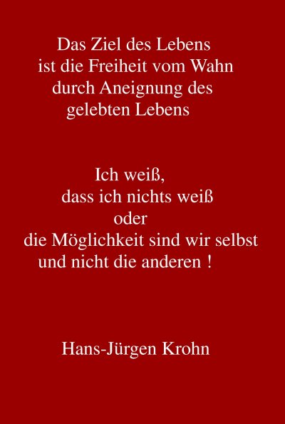 'Cover von Ich weiß, dass ich nichts weiß oder die Möglichkeit sind wir selbst und nicht die andere !'-Cover