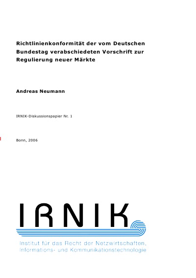 'IRNIK-Diskussionspapier Nr. 1'-Cover