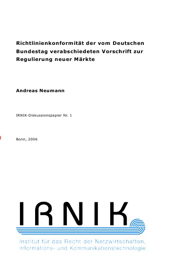 'Cover von IRNIK-Diskussionspapier Nr. 1'-Cover