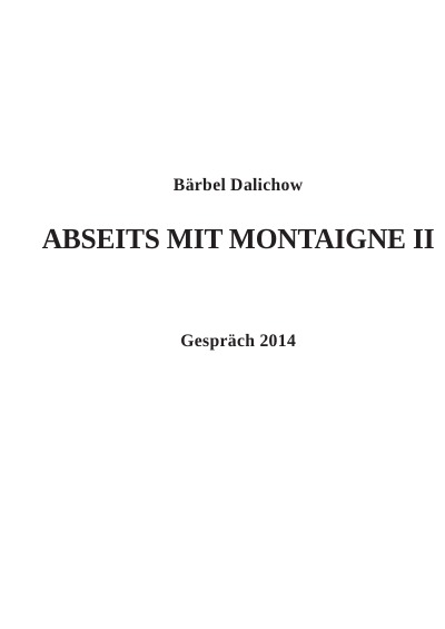 'Abseits mit Montaigne II'-Cover