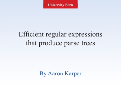 'Cover von Efficient regular expressions  that produce parse trees'-Cover