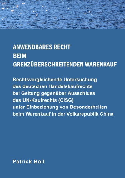 'Cover von Anwendbares Recht beim grenzüberschreitenden Warenkauf'-Cover