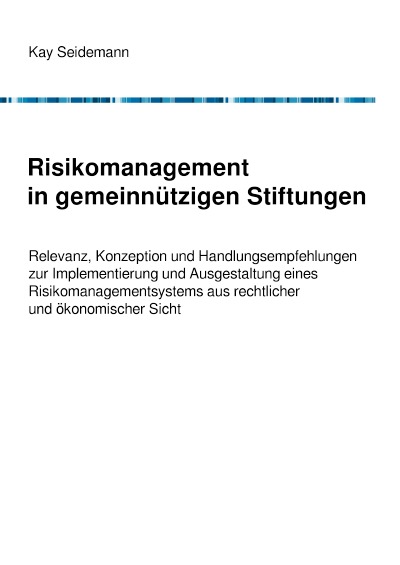 'Risikomanagement in gemeinnützigen Stiftungen'-Cover