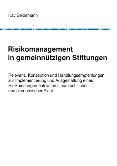 'Cover von Risikomanagement in gemeinnützigen Stiftungen'-Cover