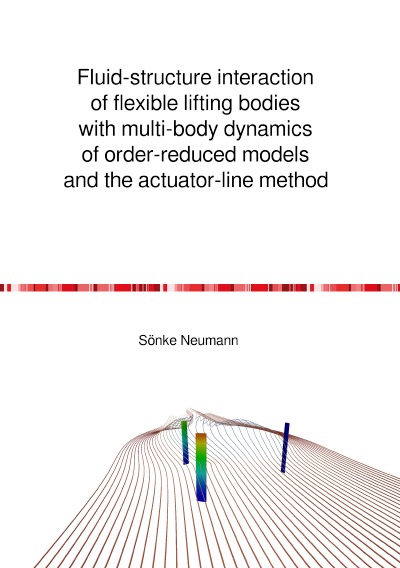 'Cover von Fluid-structure interaction of flexible lifting bodies with multi-body dynamics of order-reduced models and the actuator-line method'-Cover