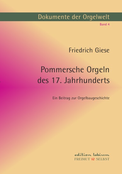 'Pommersche Orgeln des 17. Jahrhunderts'-Cover
