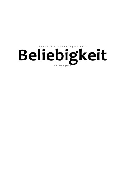 'Cover von Weitere Verfassungen der Beliebigkeit'-Cover