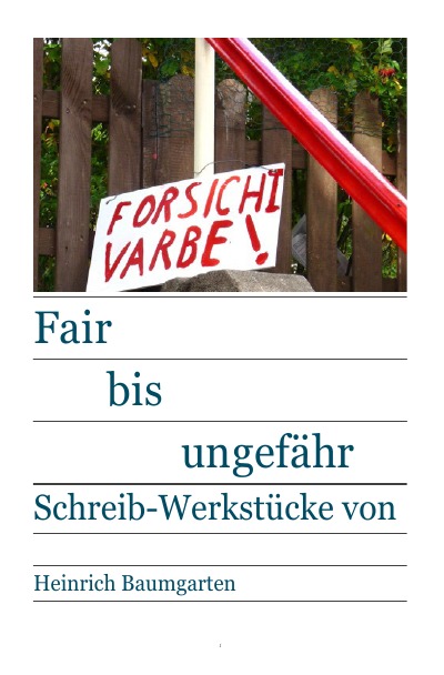 'Fair bis ungefähr'-Cover