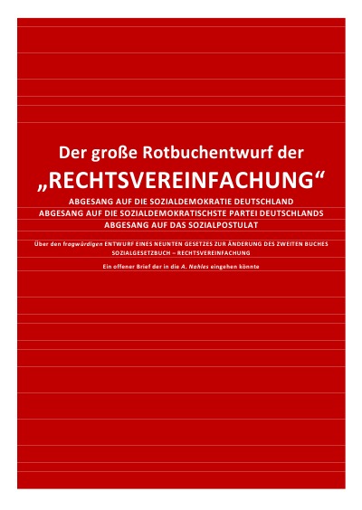 'Der große Rotbuchentwurf der „RECHTSVEREINFACHUNG“'-Cover