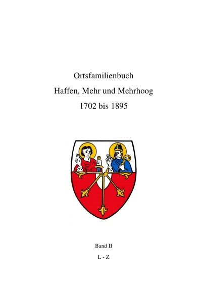 'Cover von Ortsfamilienbuch Haffen, Mehr, Mehrhoog  1702 – 1895     Band II   L-Z'-Cover
